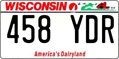 WI license plate 458YDR