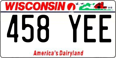 WI license plate 458YEE