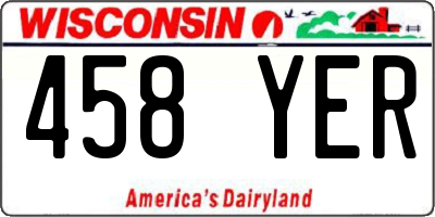 WI license plate 458YER