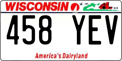 WI license plate 458YEV
