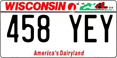 WI license plate 458YEY