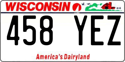 WI license plate 458YEZ