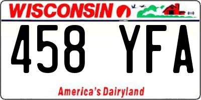 WI license plate 458YFA