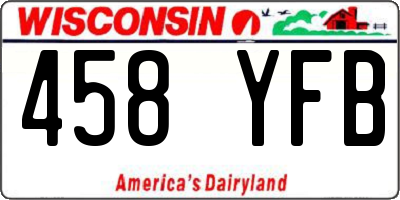WI license plate 458YFB