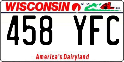 WI license plate 458YFC