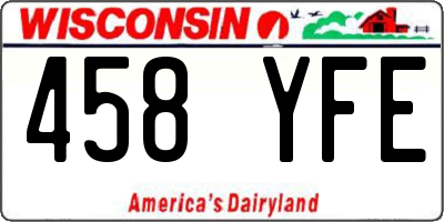 WI license plate 458YFE