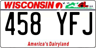 WI license plate 458YFJ