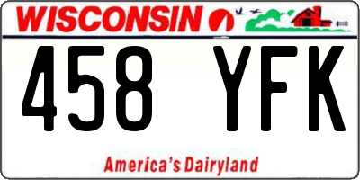 WI license plate 458YFK
