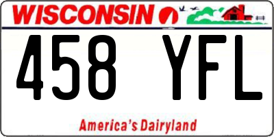 WI license plate 458YFL