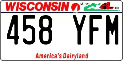 WI license plate 458YFM