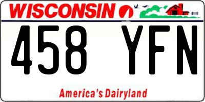 WI license plate 458YFN