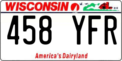 WI license plate 458YFR