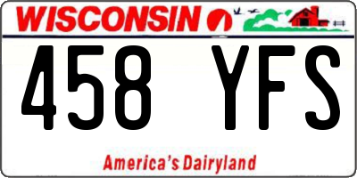 WI license plate 458YFS