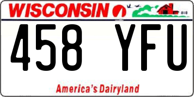 WI license plate 458YFU
