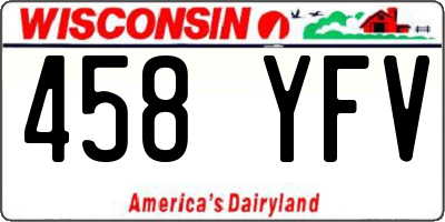 WI license plate 458YFV