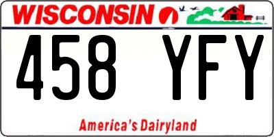 WI license plate 458YFY