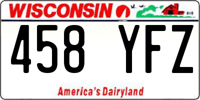 WI license plate 458YFZ