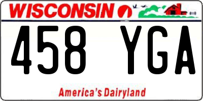 WI license plate 458YGA
