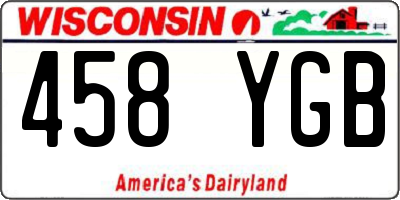 WI license plate 458YGB