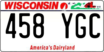 WI license plate 458YGC