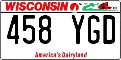 WI license plate 458YGD