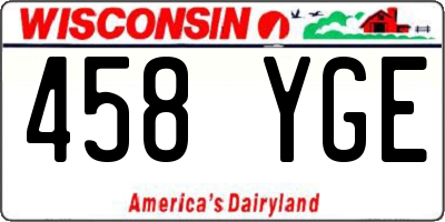 WI license plate 458YGE