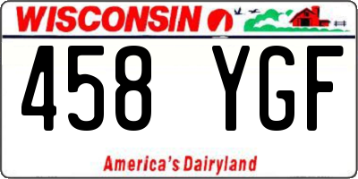 WI license plate 458YGF