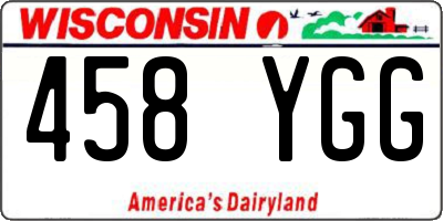 WI license plate 458YGG