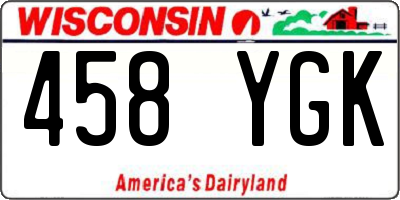 WI license plate 458YGK