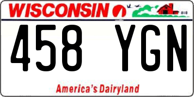 WI license plate 458YGN