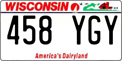 WI license plate 458YGY