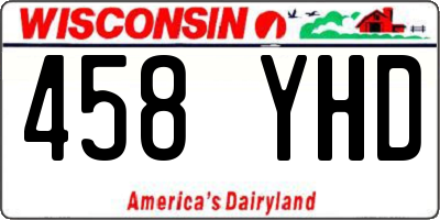 WI license plate 458YHD