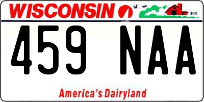 WI license plate 459NAA