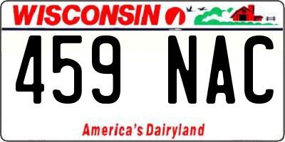 WI license plate 459NAC