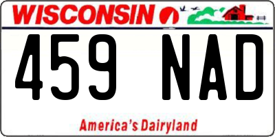 WI license plate 459NAD