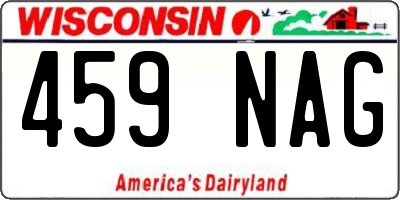 WI license plate 459NAG