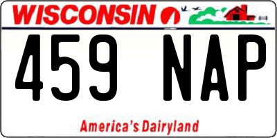 WI license plate 459NAP