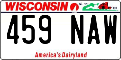 WI license plate 459NAW
