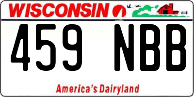 WI license plate 459NBB