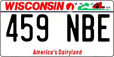 WI license plate 459NBE
