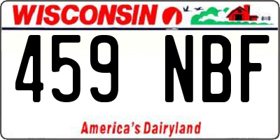 WI license plate 459NBF