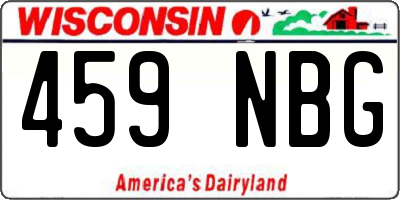 WI license plate 459NBG