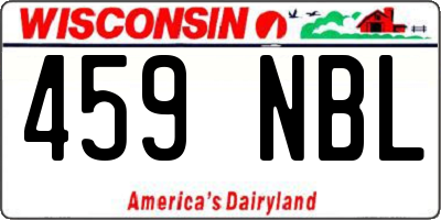 WI license plate 459NBL