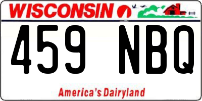WI license plate 459NBQ