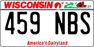 WI license plate 459NBS