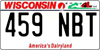 WI license plate 459NBT