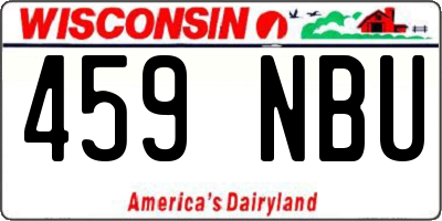 WI license plate 459NBU