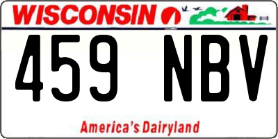 WI license plate 459NBV
