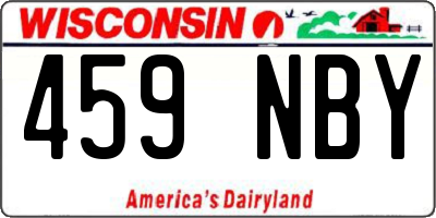 WI license plate 459NBY