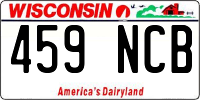 WI license plate 459NCB